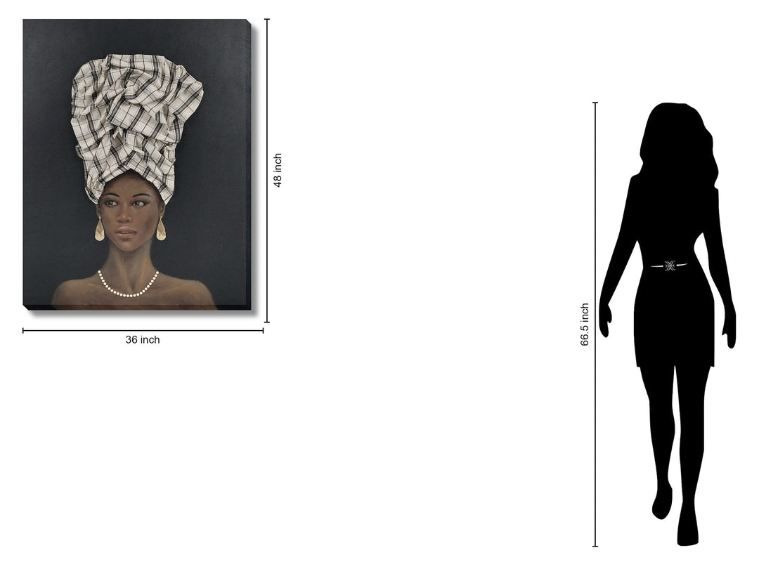 Plaid Elegance Portrait - 36" x 48" Framed Wall Art