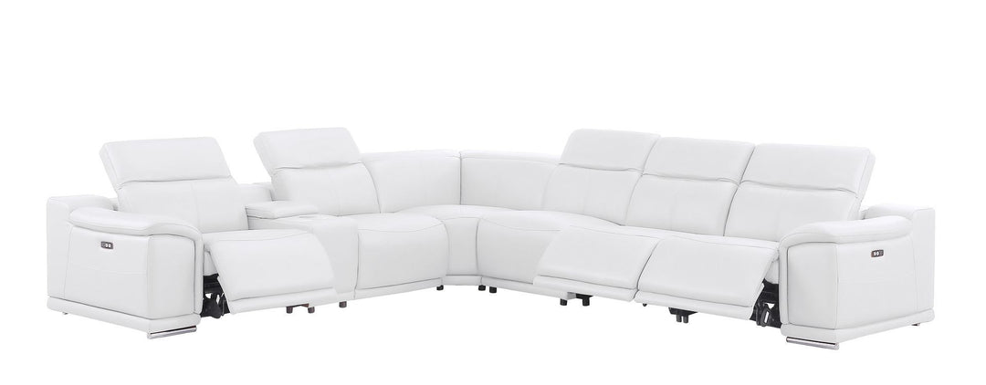 2679 - 7-Piece L-Shaped Power Reclining Sectional In Genuine Leather (3 Recliners)