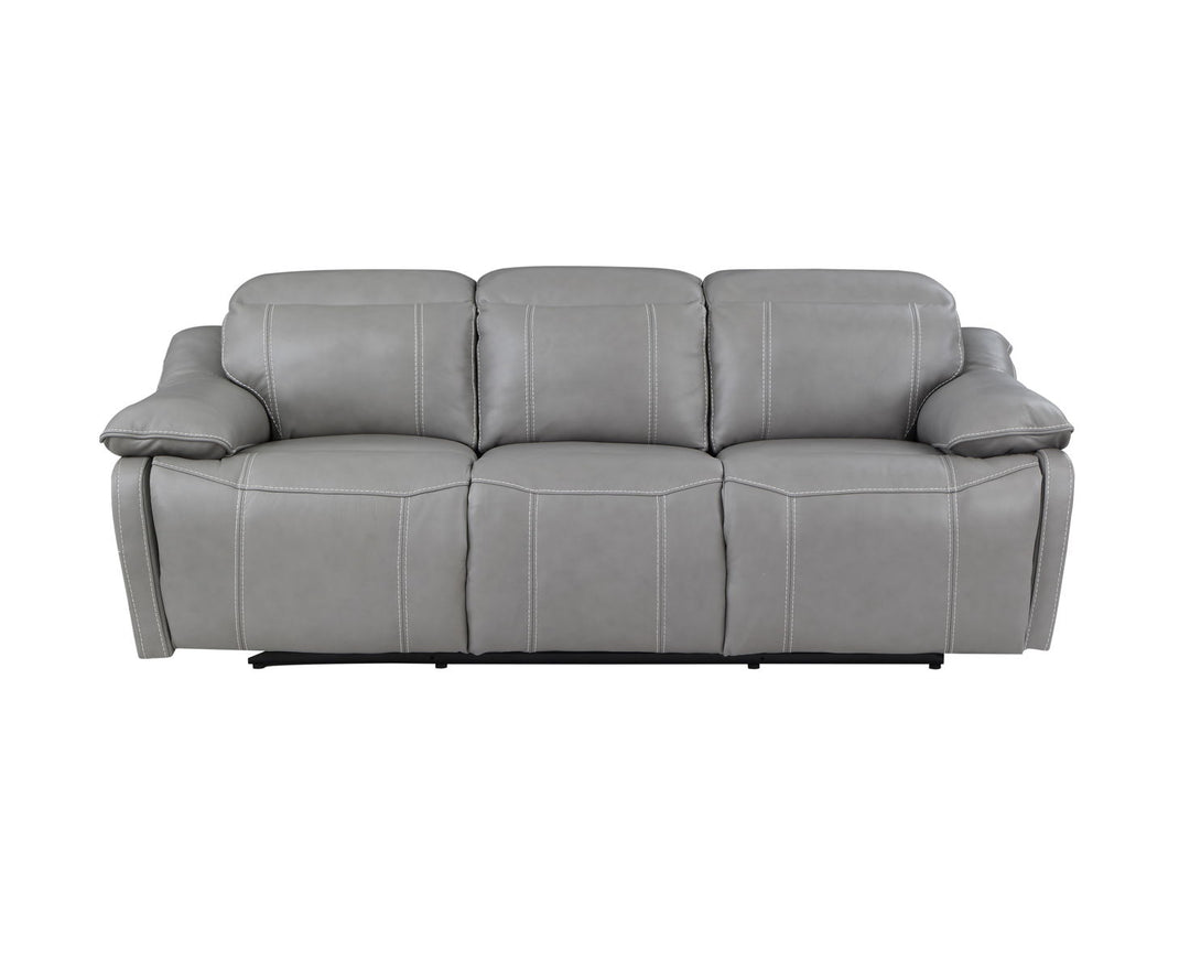 Alpine - Leather Dual Power Sofa - Smoke