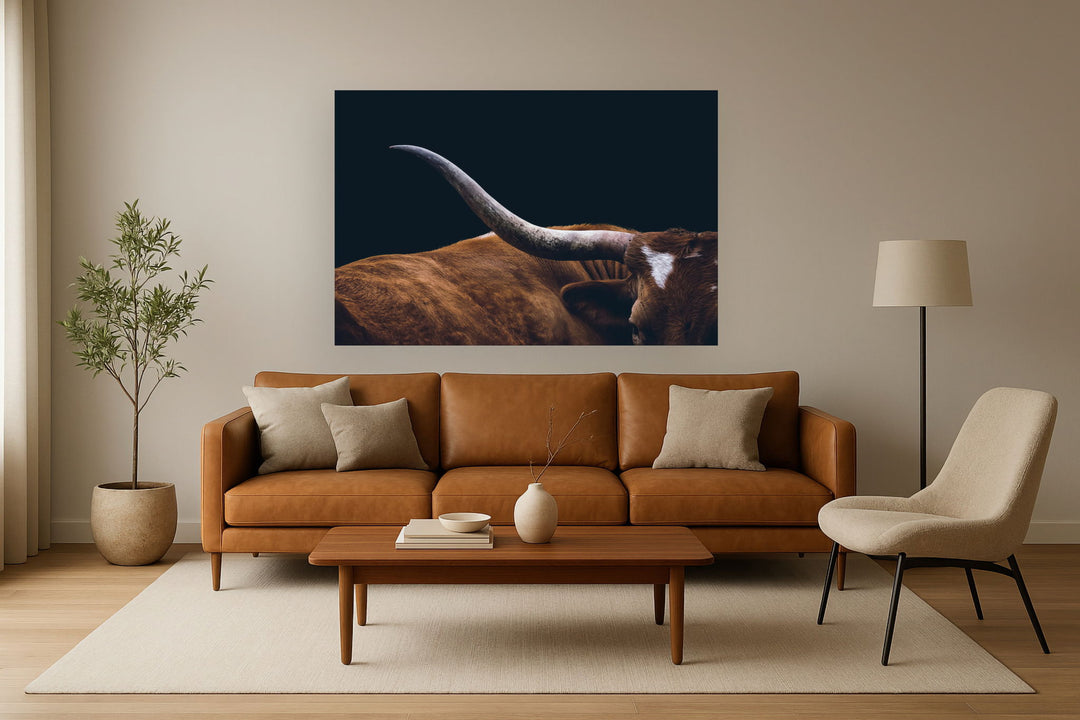Tempered Glass - Texas Longhorn - Dark Brown