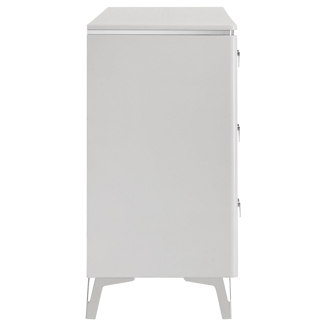 Cassia 6-drawer Bedroom Dresser Cabinet White High Gloss