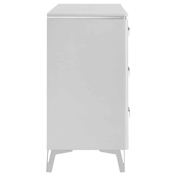 Cassia 6-drawer Bedroom Dresser Cabinet White High Gloss