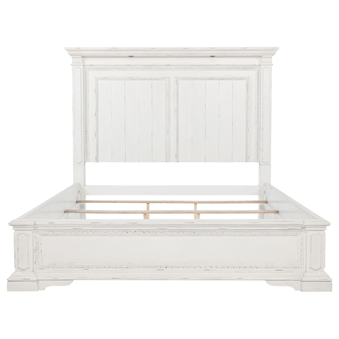 McKinney Queen LED Light Panel Bed Vintage White