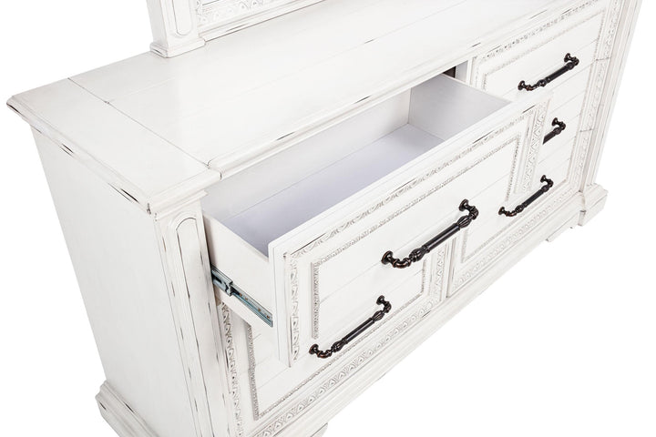 McKinney 6-drawer Bedroom Dresser with Mirror Vintage White