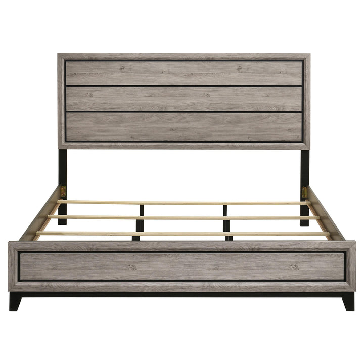 Valen Wood Eastern King Panel Bed Light Taupe