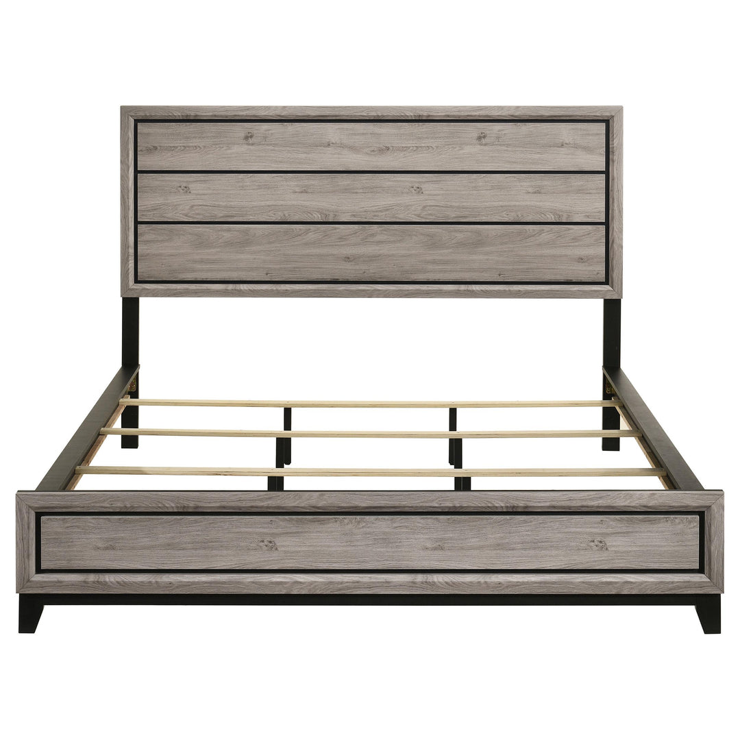 Valen Wood California King Panel Bed Light Taupe