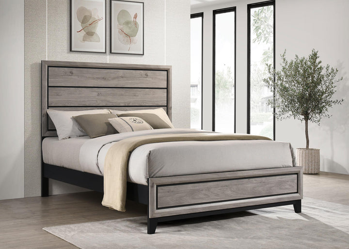 Valen Wood Queen Panel Bed Light Taupe