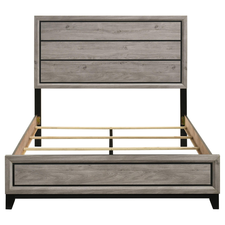 Valen Wood Queen Panel Bed Light Taupe