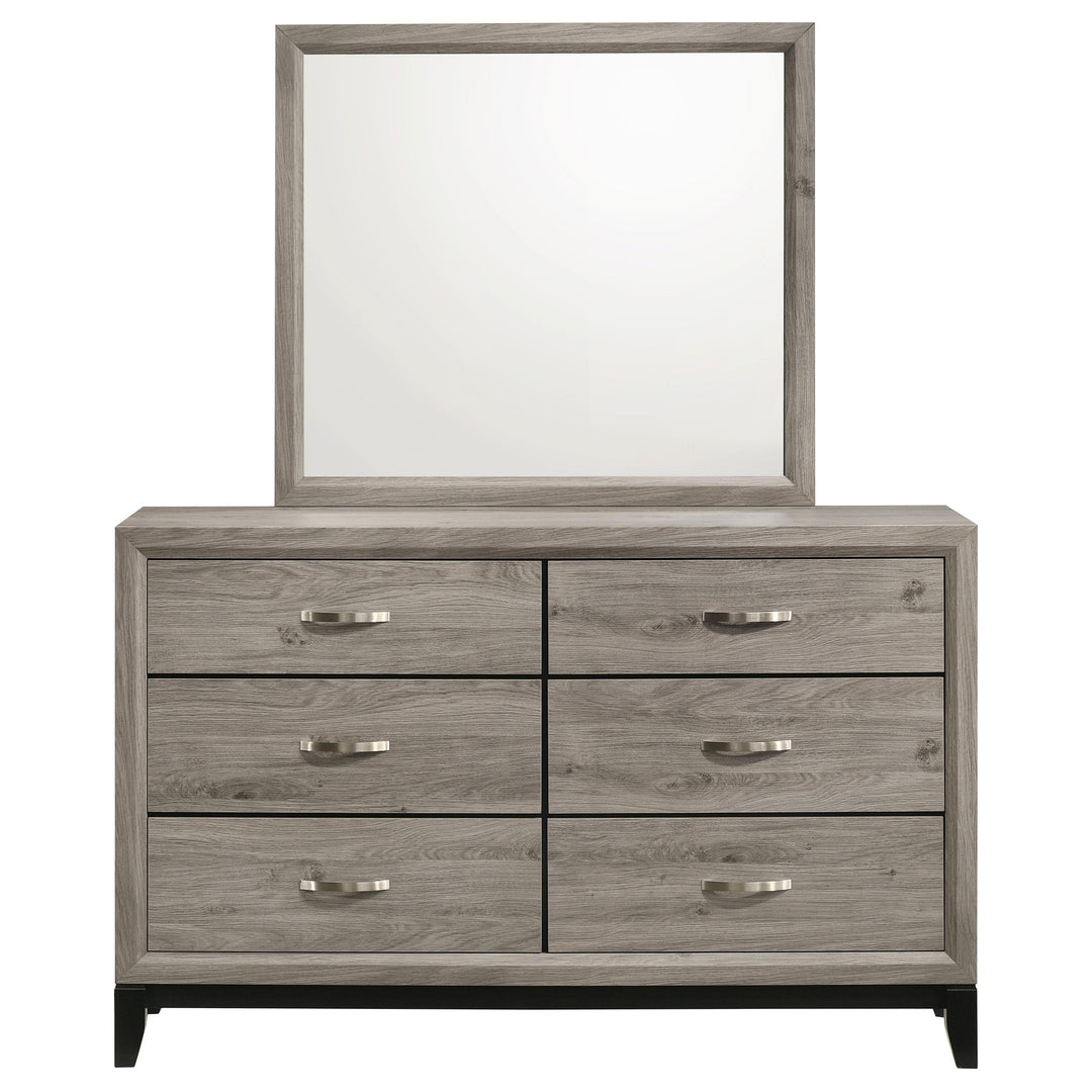 Valen 6-drawer Bedroom Dresser and Mirror Light Taupe