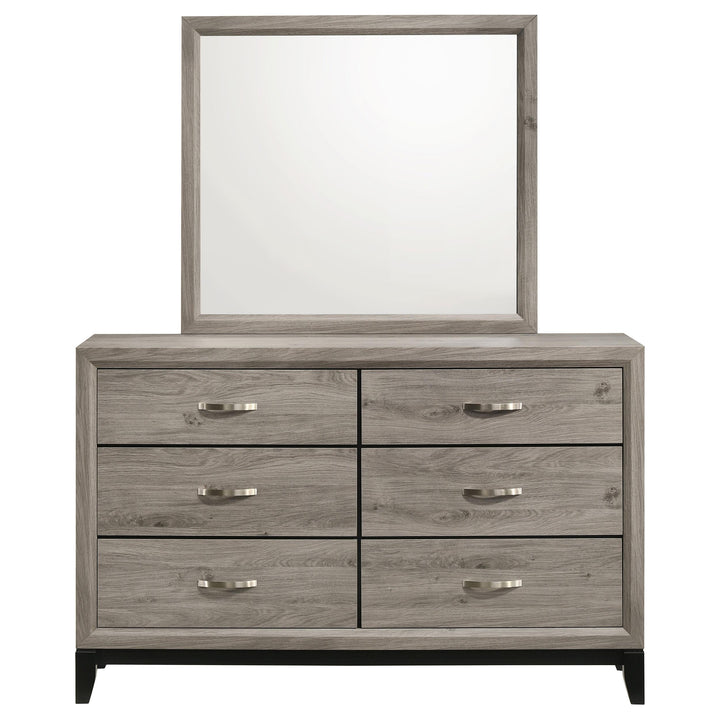 Valen 6-drawer Bedroom Dresser and Mirror Light Taupe