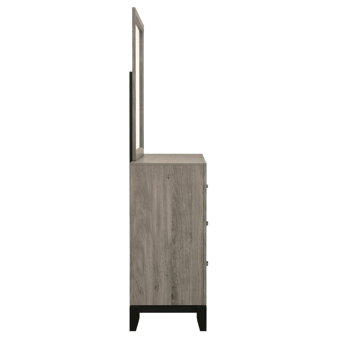 Valen 6-drawer Bedroom Dresser and Mirror Light Taupe