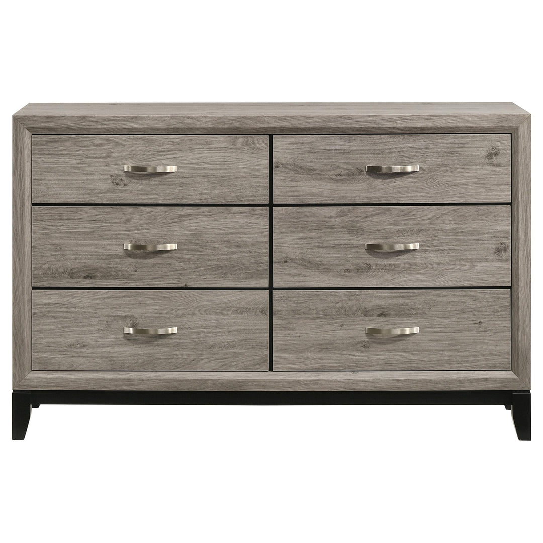 Valen 6-drawer Bedroom Dresser Cabinet Light Taupe