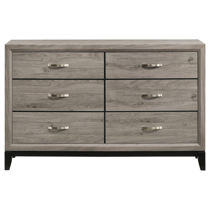 Valen 6-drawer Bedroom Dresser Cabinet Light Taupe