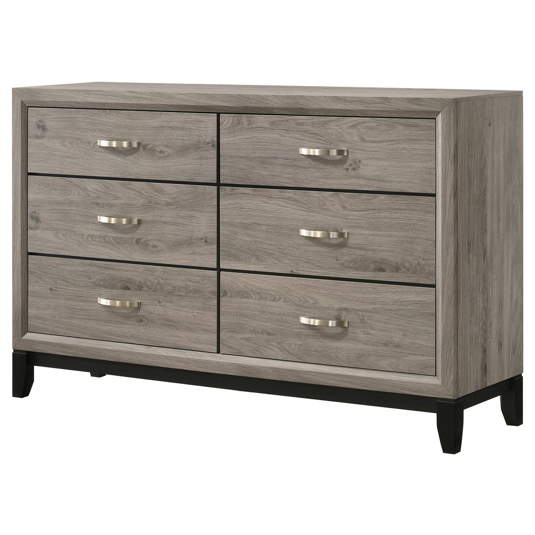 Valen 6-drawer Bedroom Dresser Cabinet Light Taupe