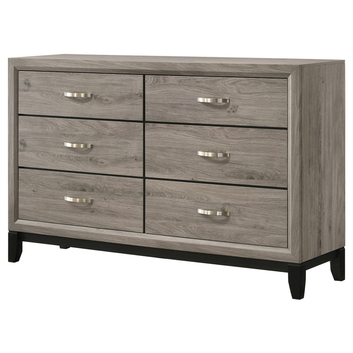 Valen 6-drawer Bedroom Dresser Cabinet Light Taupe