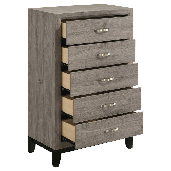 Valen 5-drawer Bedroom Chest of Drawers Light Taupe