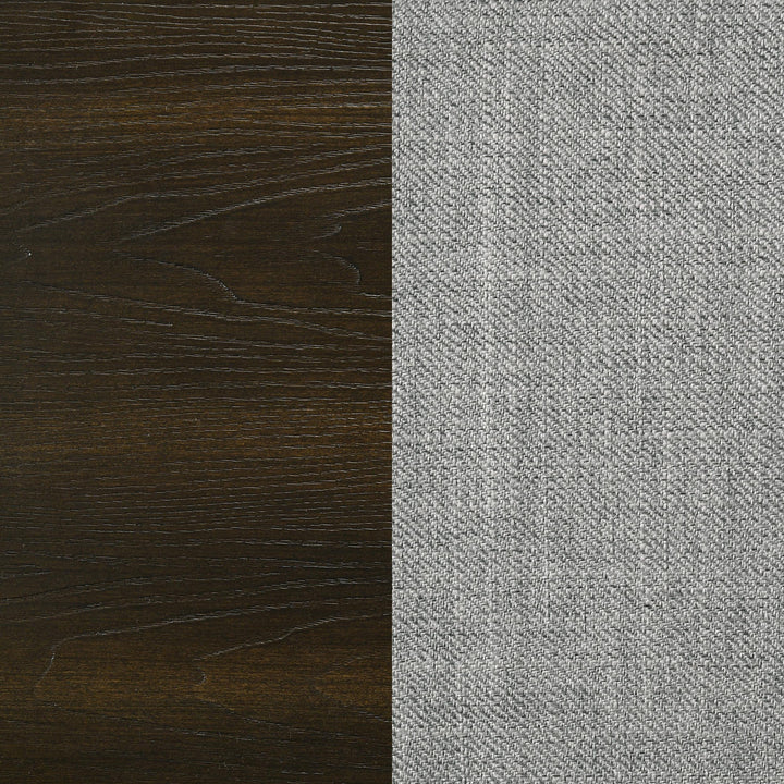 Atlas 63-inch Eastern King Upholstered Panel Bed Grey and Dark Oak