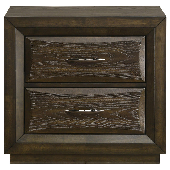 Atlas 2-drawer Bedroom Nightstand Bedside Table Dark Oak