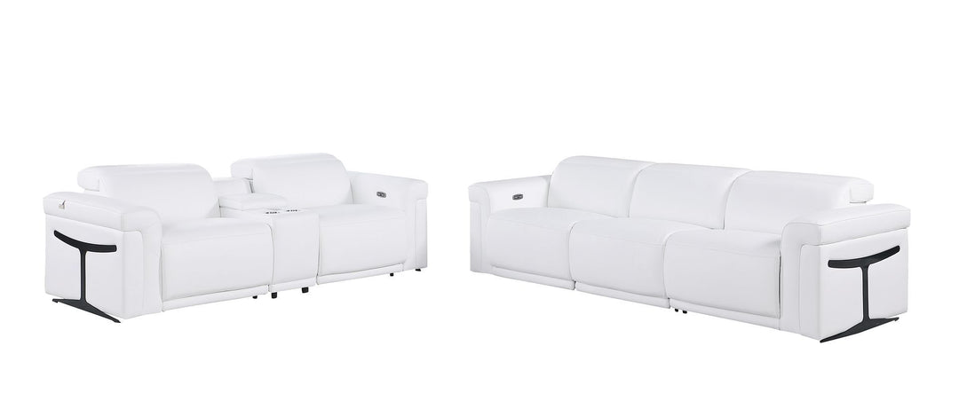 1126 - 6-Piece Modular Power Reclining Sofa And Console Loveseat Set In With 5 Power Recliners &amp; Power Headrests