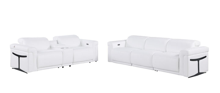 1126 - 6-Piece Modular Power Reclining Sofa And Console Loveseat Set In With 5 Power Recliners &amp; Power Headrests