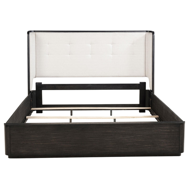 Leandro 55-inch Eastern King Wingback Bed Burnished Black
