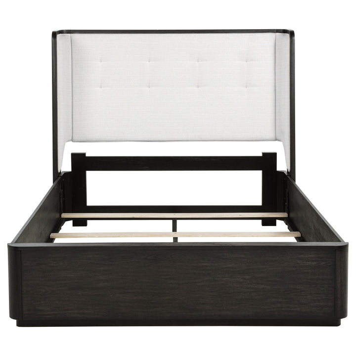 Leandro 55-inch Queen Wingback Bed Burnished Black