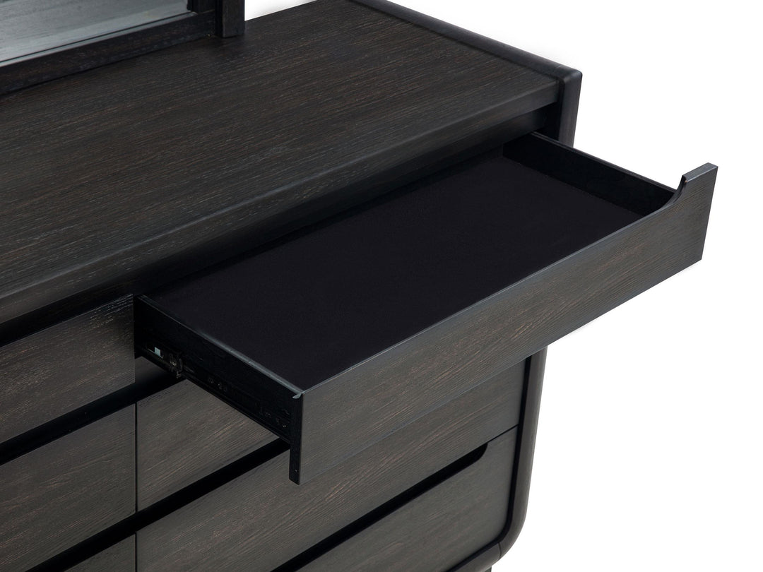 Leandro 8-drawer Bedroom Dresser with Mirror Burnished Black