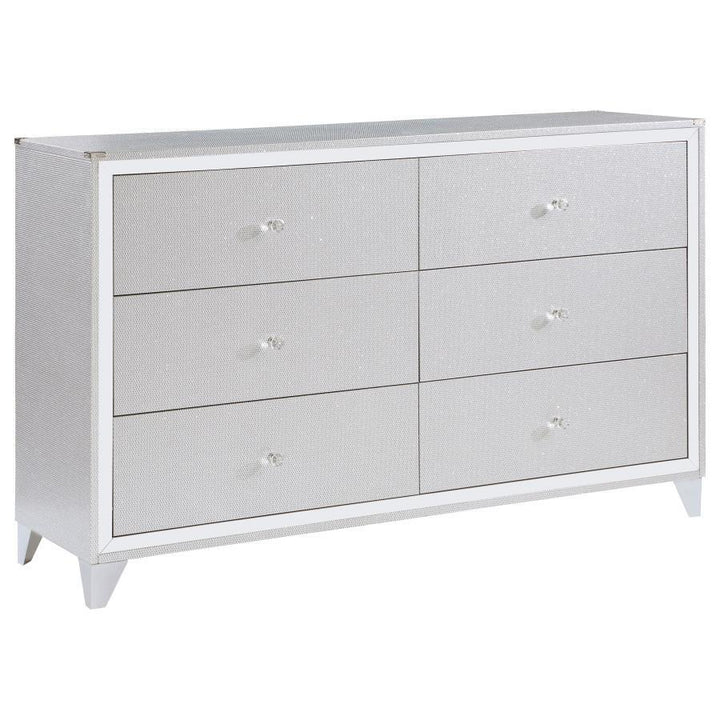 Larue - 6-Drawer Dresser - Silver