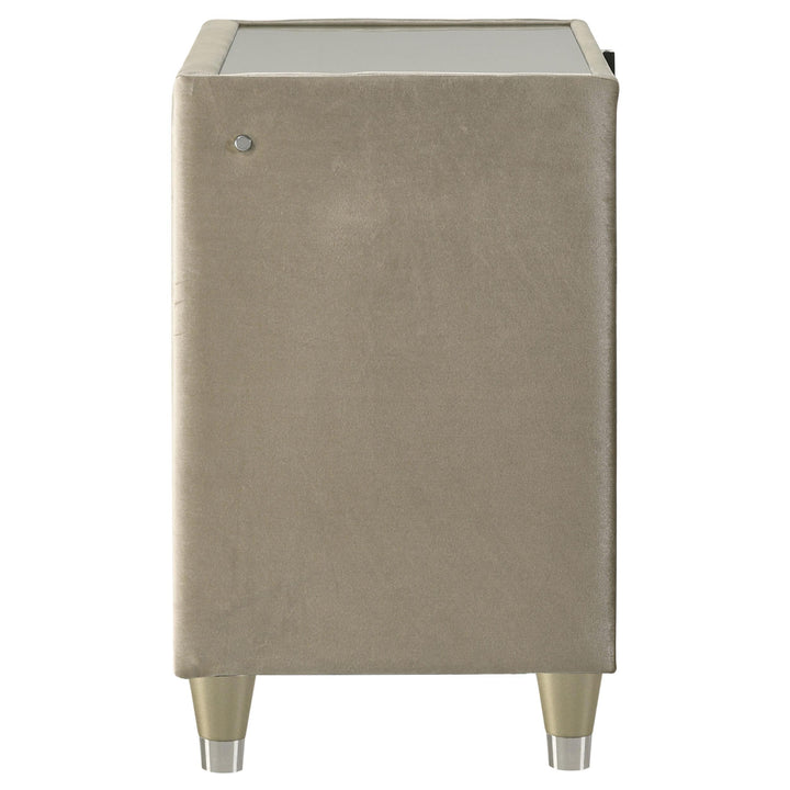 Lorient 2-drawer LED Nightstand with USB Ivory and Camel