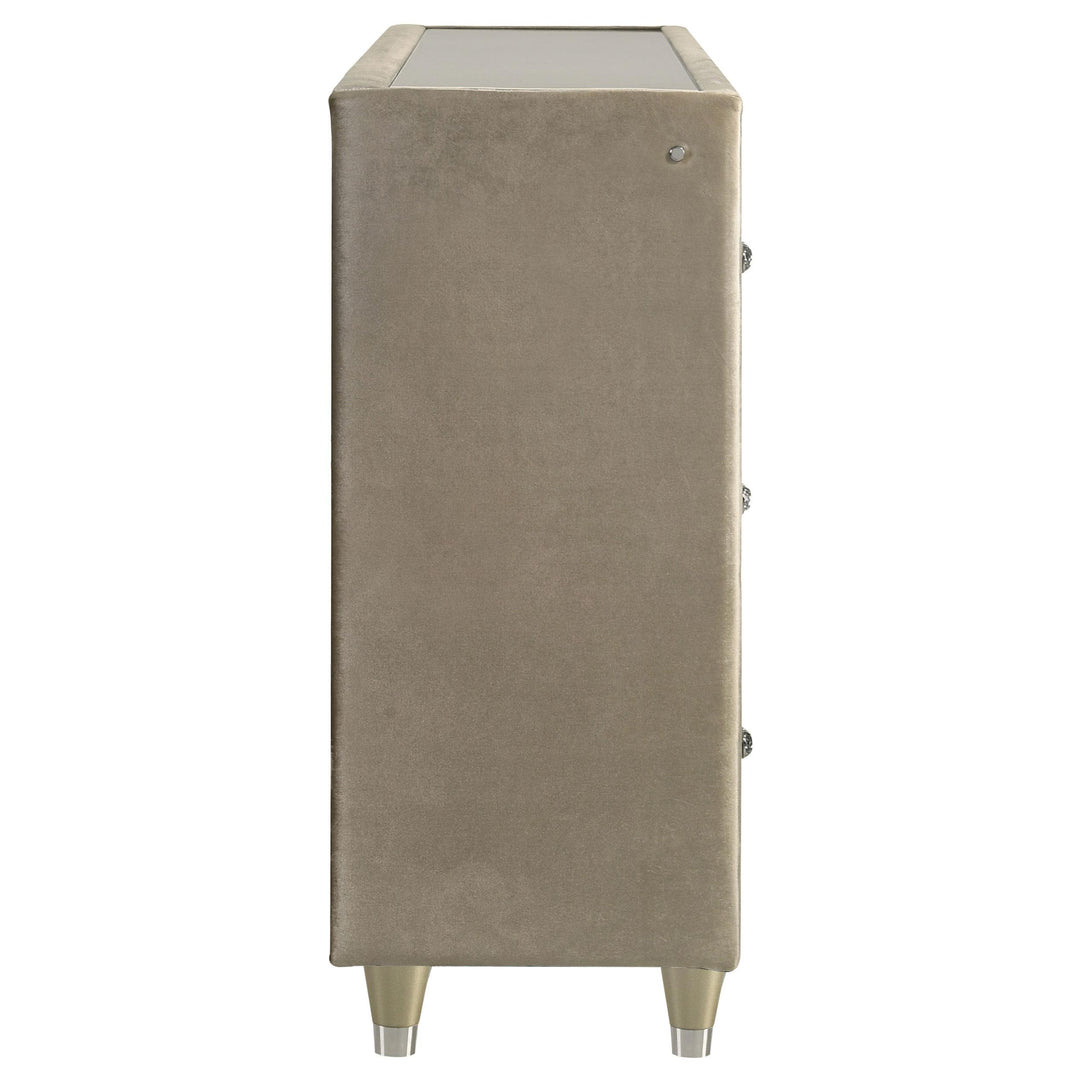 Lorient 8-drawer LED Bedroom Flame Box Dresser Ivory Camel
