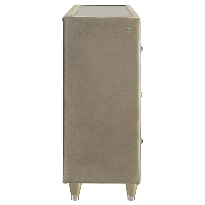Lorient 8-drawer LED Bedroom Flame Box Dresser Ivory Camel
