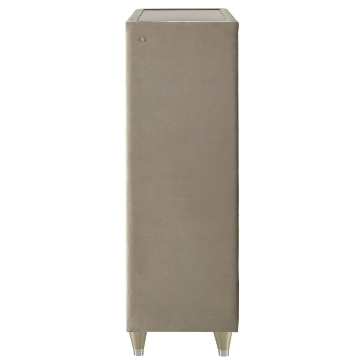 Lorient 5-drawer LED Chest of Drawers Ivory and Camel
