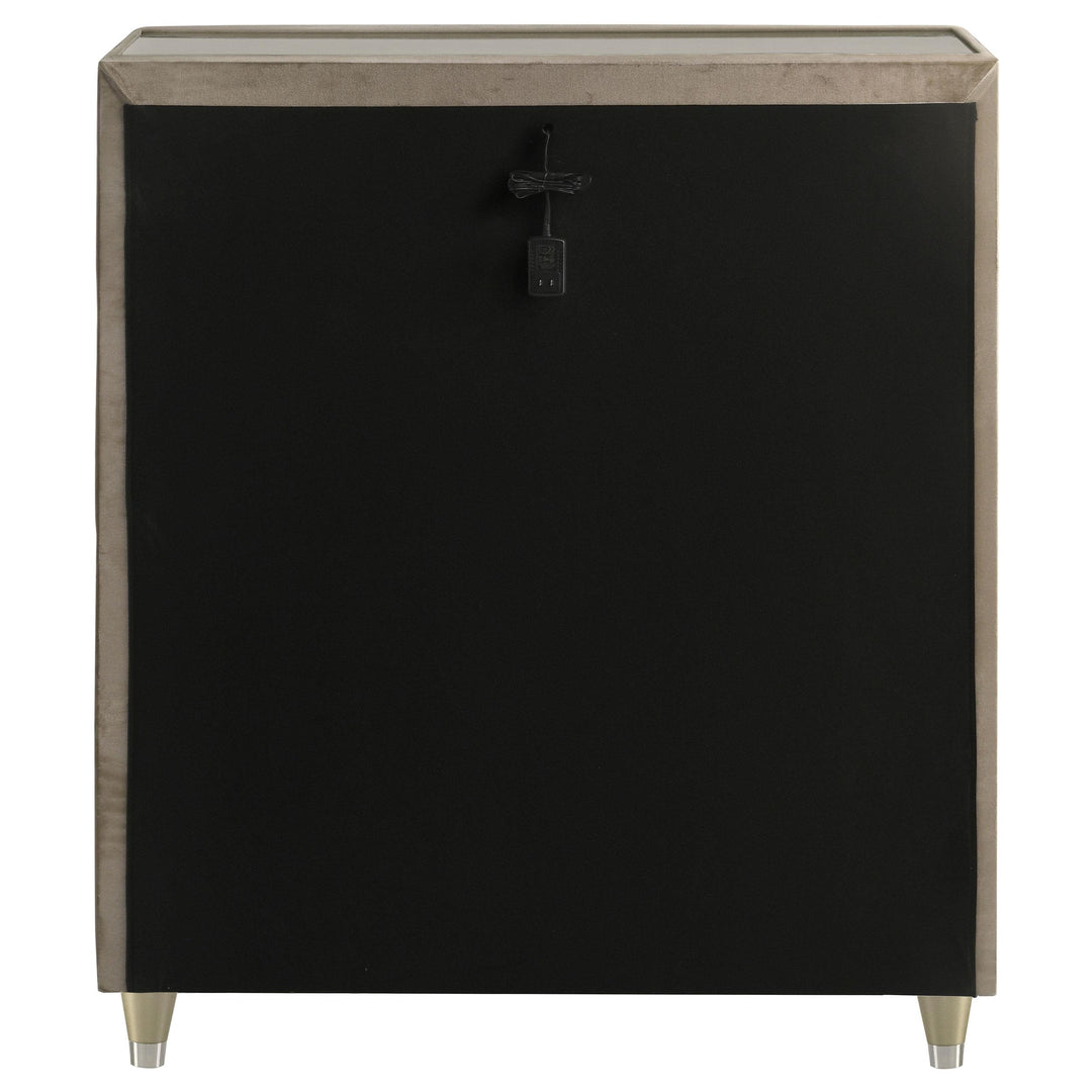 Lorient 5-drawer LED Chest of Drawers Ivory and Camel
