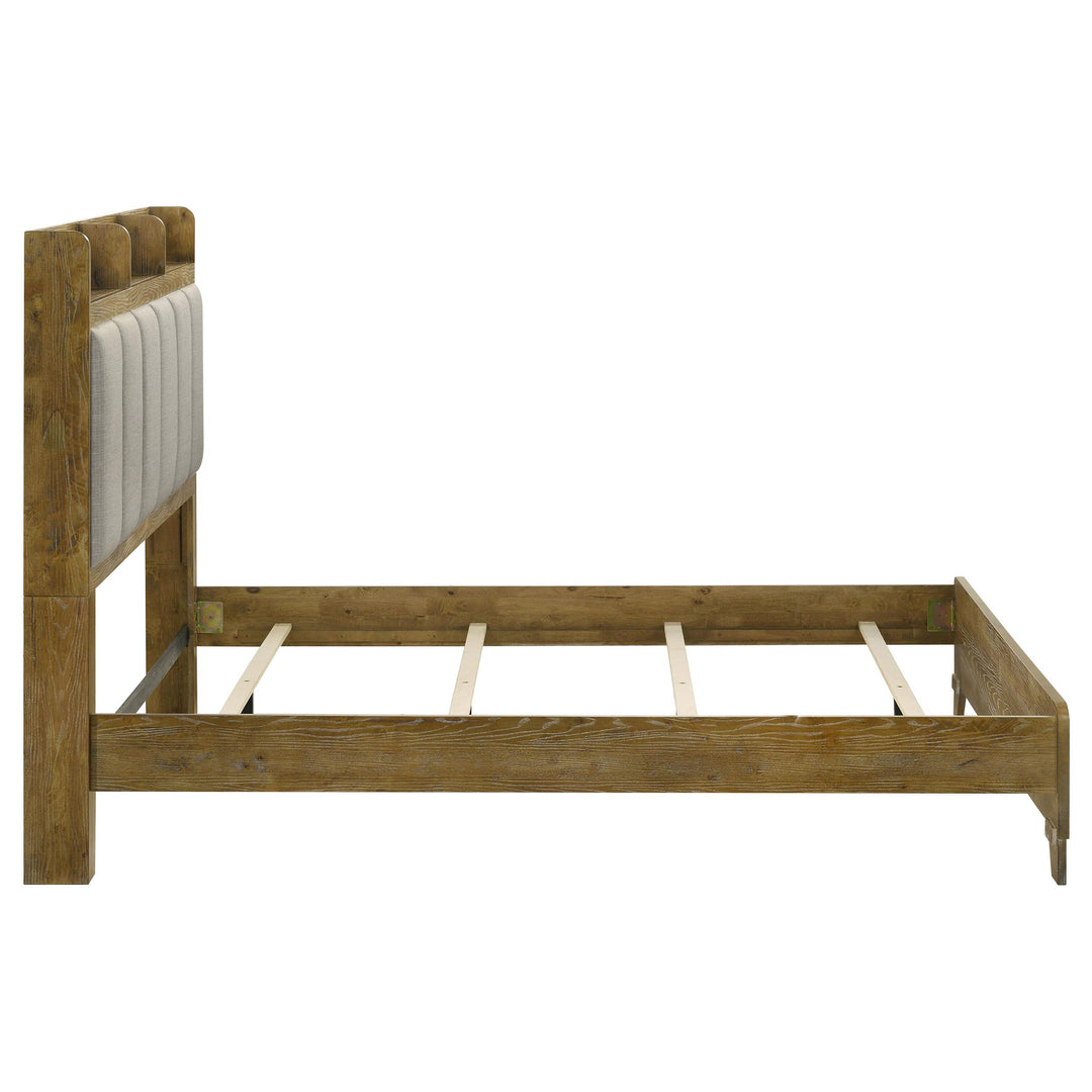 Henderson 57-inch Queen Bookcase Panel Bed Medium Oak