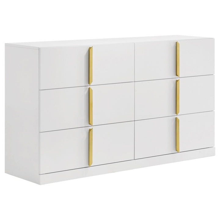 Ines 5-piece Eastern King Bedroom Set Grey and White High Gloss