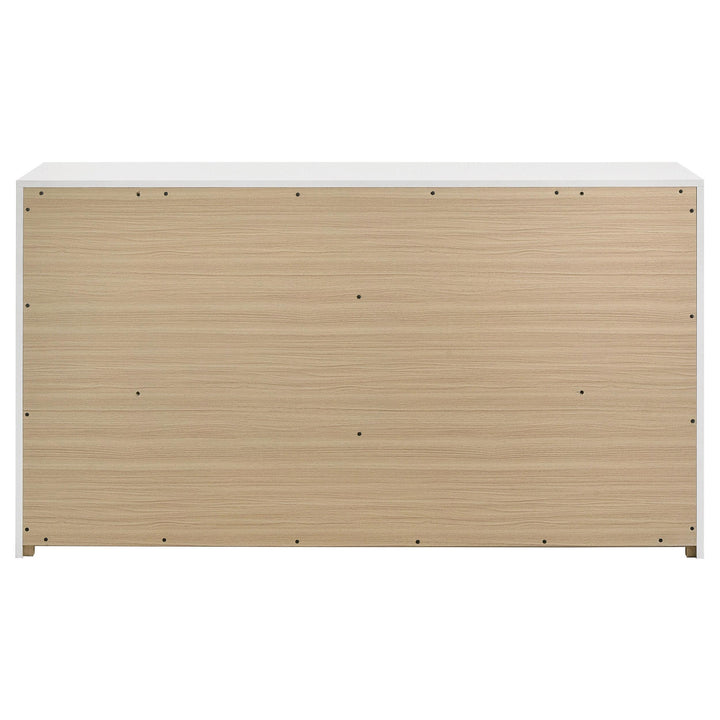 Ines 6-drawer Bedroom Dresser Cabinet White High Gloss