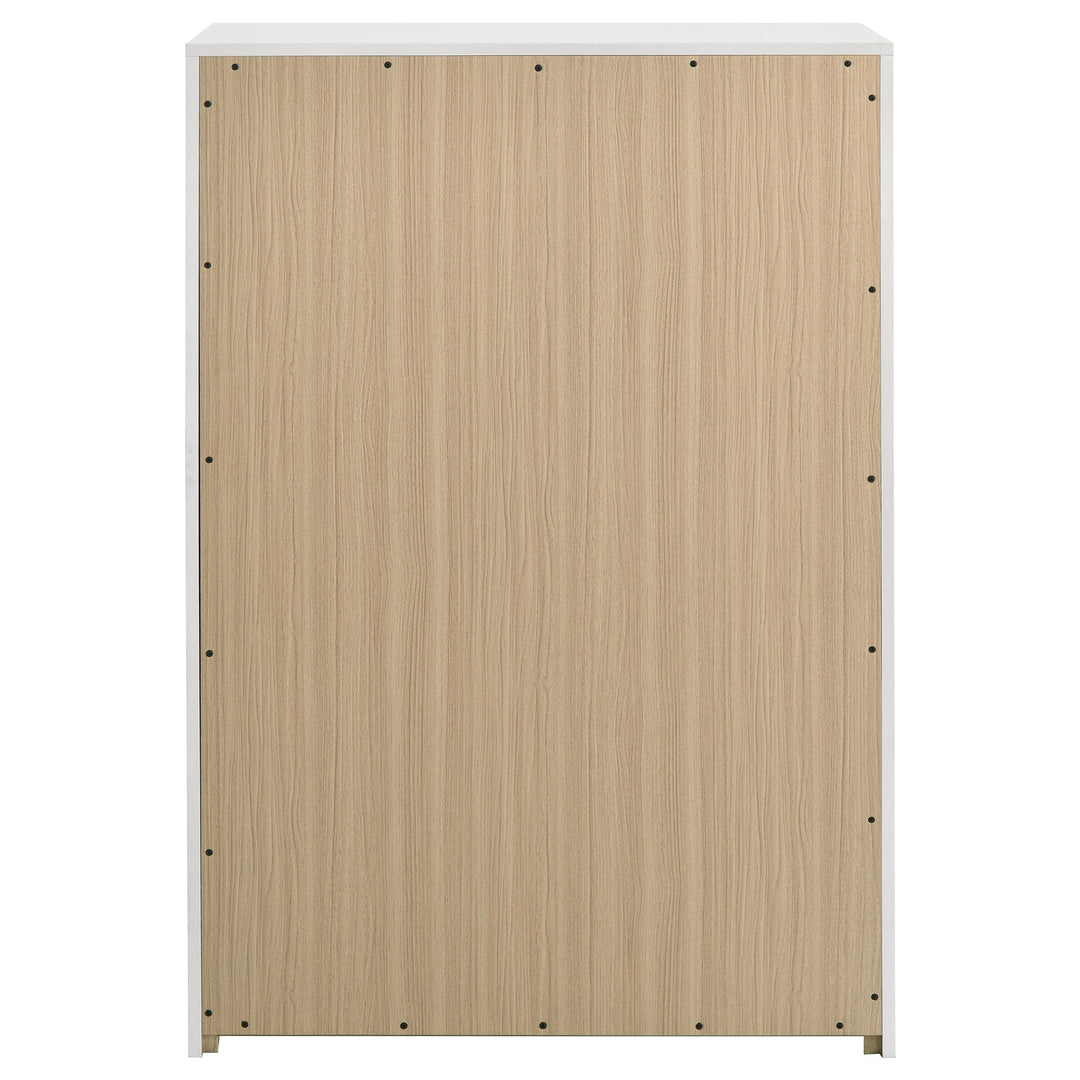 Ines 5-drawer Bedroom Chest of Drawers White High Gloss