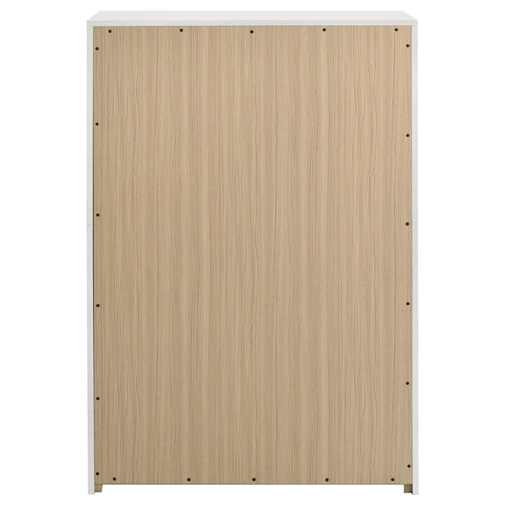 Ines 5-drawer Bedroom Chest of Drawers White High Gloss