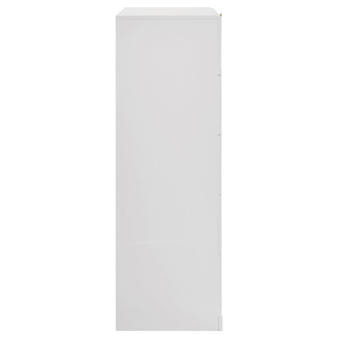 Ines 5-drawer Bedroom Chest of Drawers White High Gloss