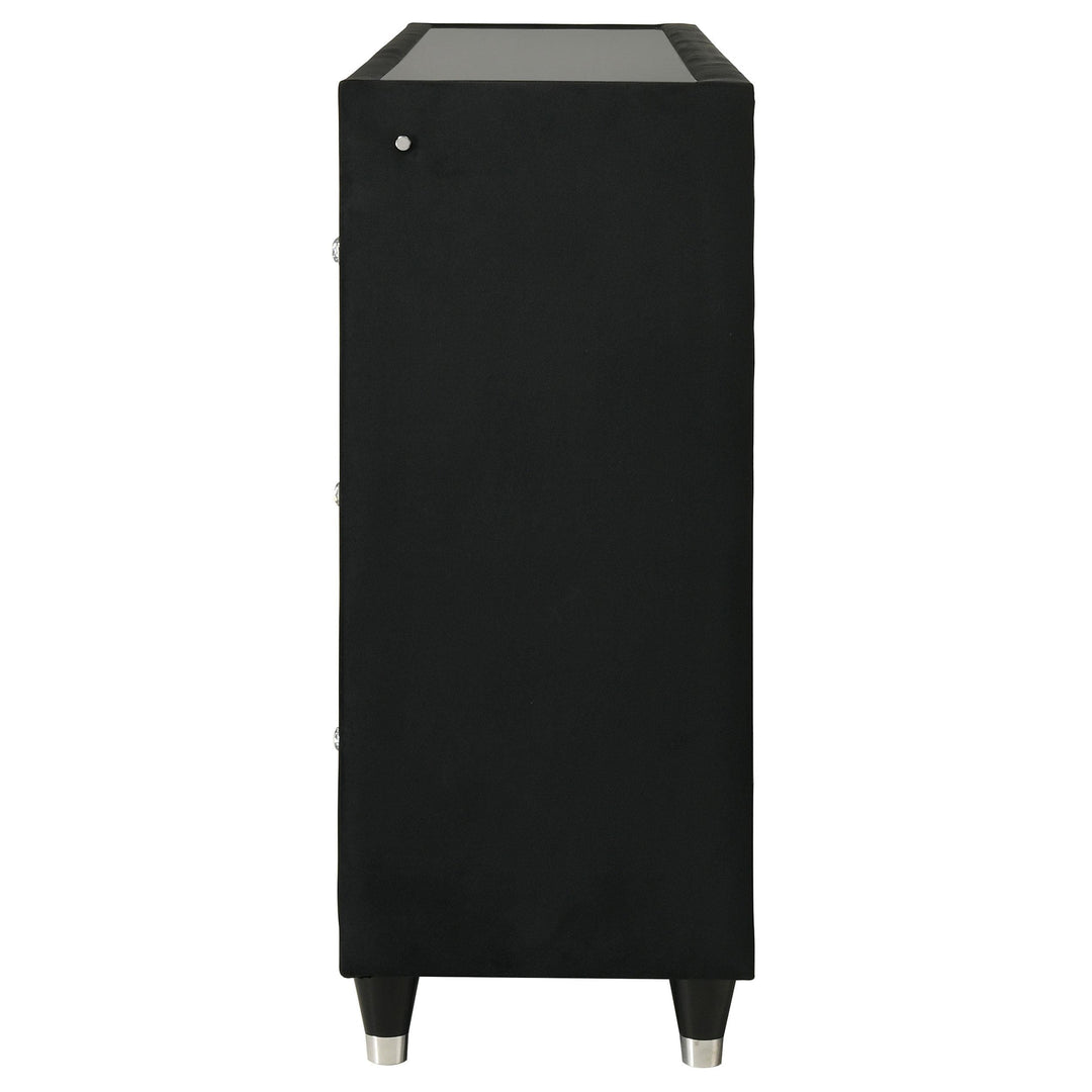 Lorient 8-drawer LED Bedroom Flame Box Dresser Black