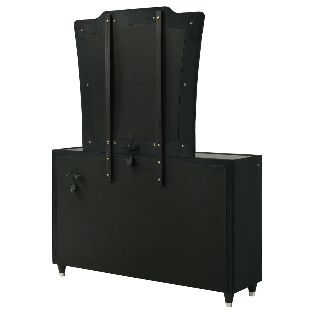 Lorient 8-drawer LED Dresser with Mirror Black