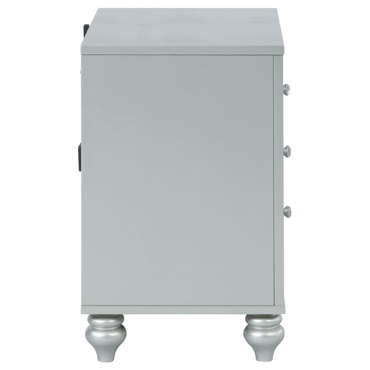 Gunnison 2-drawer Nightstand Silver Metallic