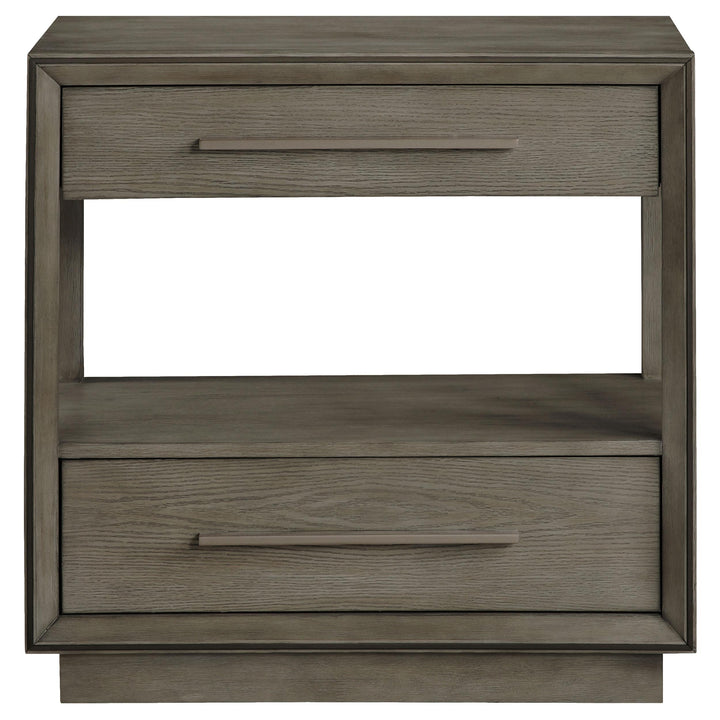 Durango 2-drawer Nightstand Bedside Table Taupe Oak