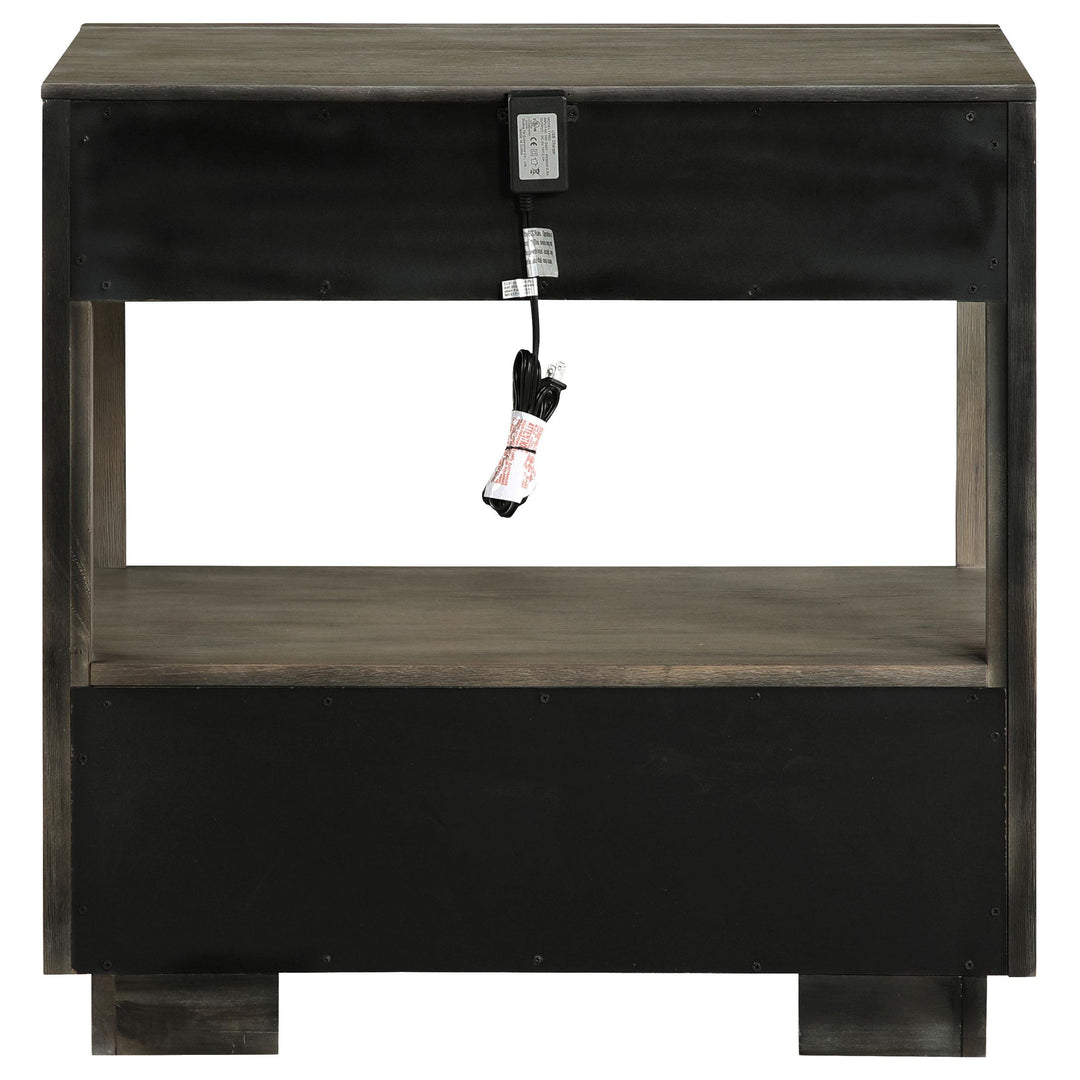 Durango 2-drawer Nightstand Bedside Table Taupe Oak