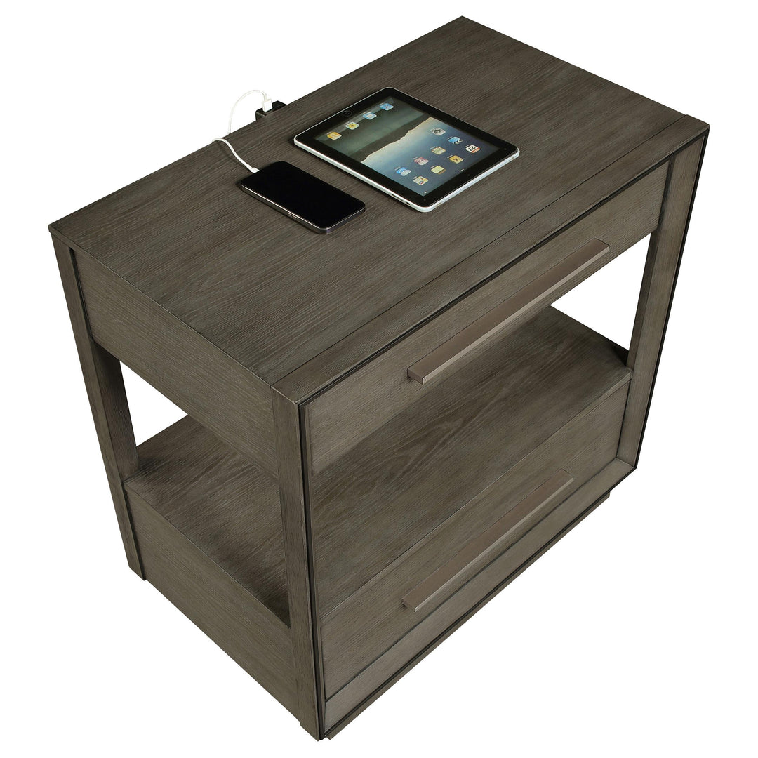 Durango 2-drawer Nightstand Bedside Table Taupe Oak