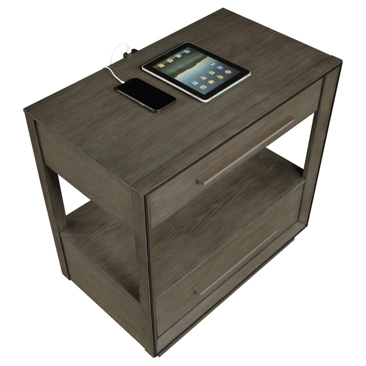 Durango 2-drawer Nightstand Bedside Table Taupe Oak