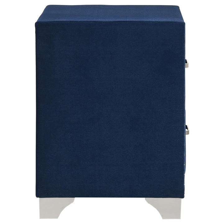 Melody Upholstered 2-drawer Nightstand Pacific Blue
