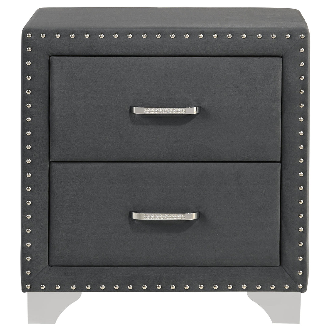 Melody Upholstered 2-drawer Nightstand Grey