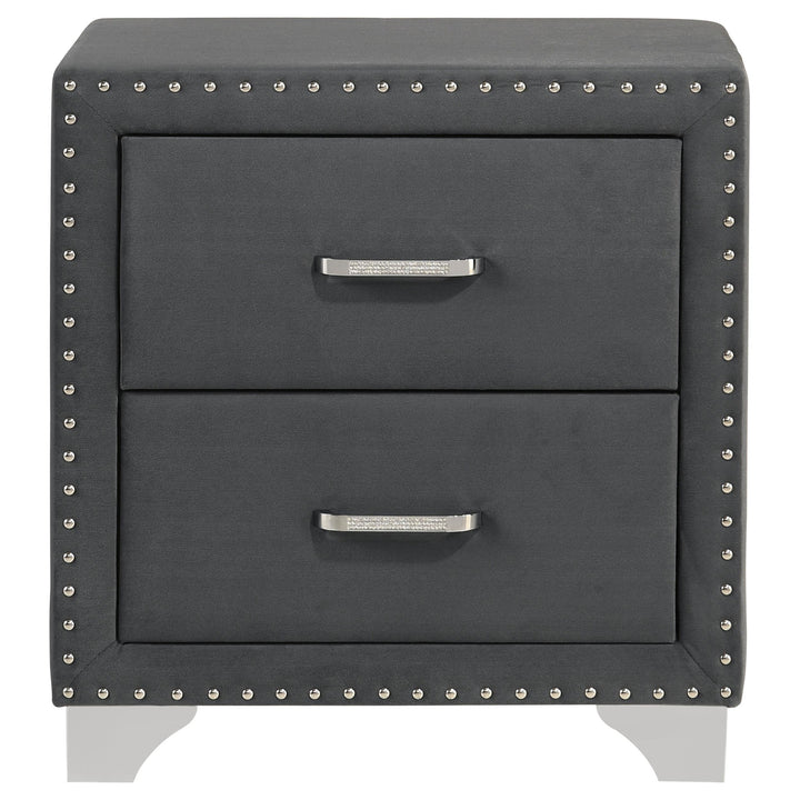 Melody Upholstered 2-drawer Nightstand Grey