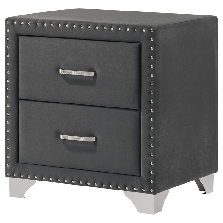 Melody Upholstered 2-drawer Nightstand Grey